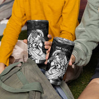Personalised New Zealand Surfing Tumbler Cup Aotearoa Maori Tiki Haka LT14 - Polynesian Pride
