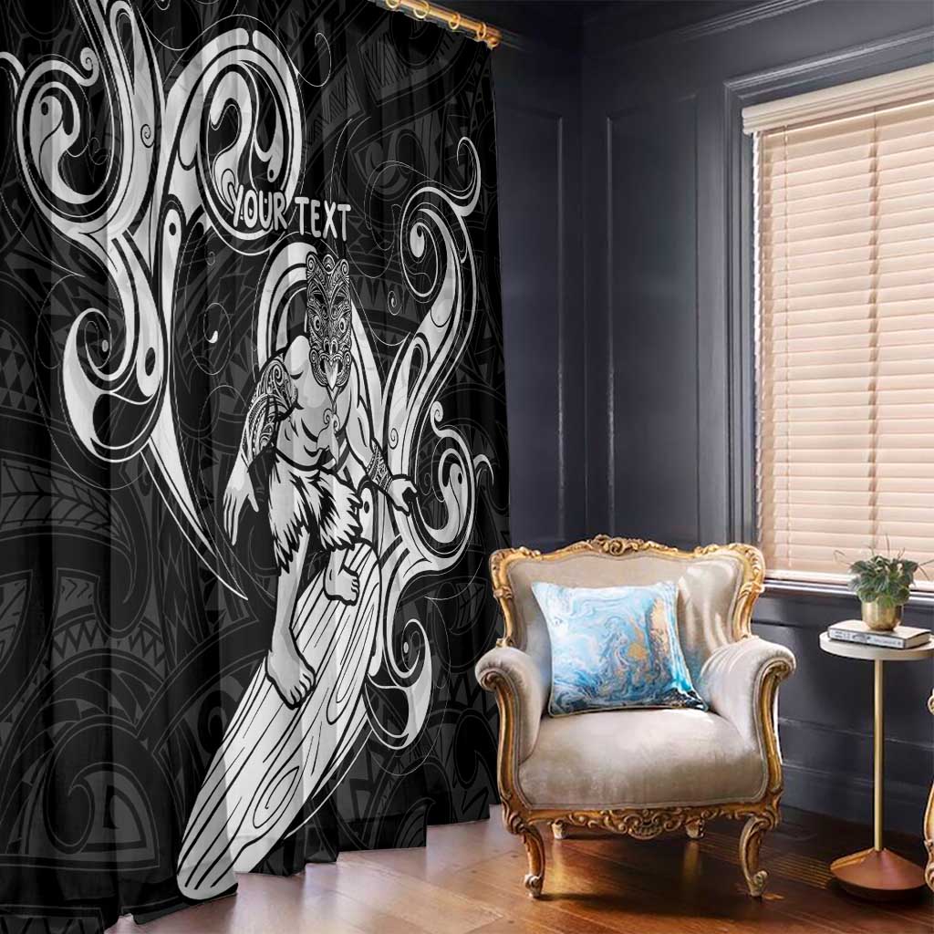 Personalised New Zealand Surfing Window Curtain Aotearoa Maori Tiki Haka LT14 - Polynesian Pride