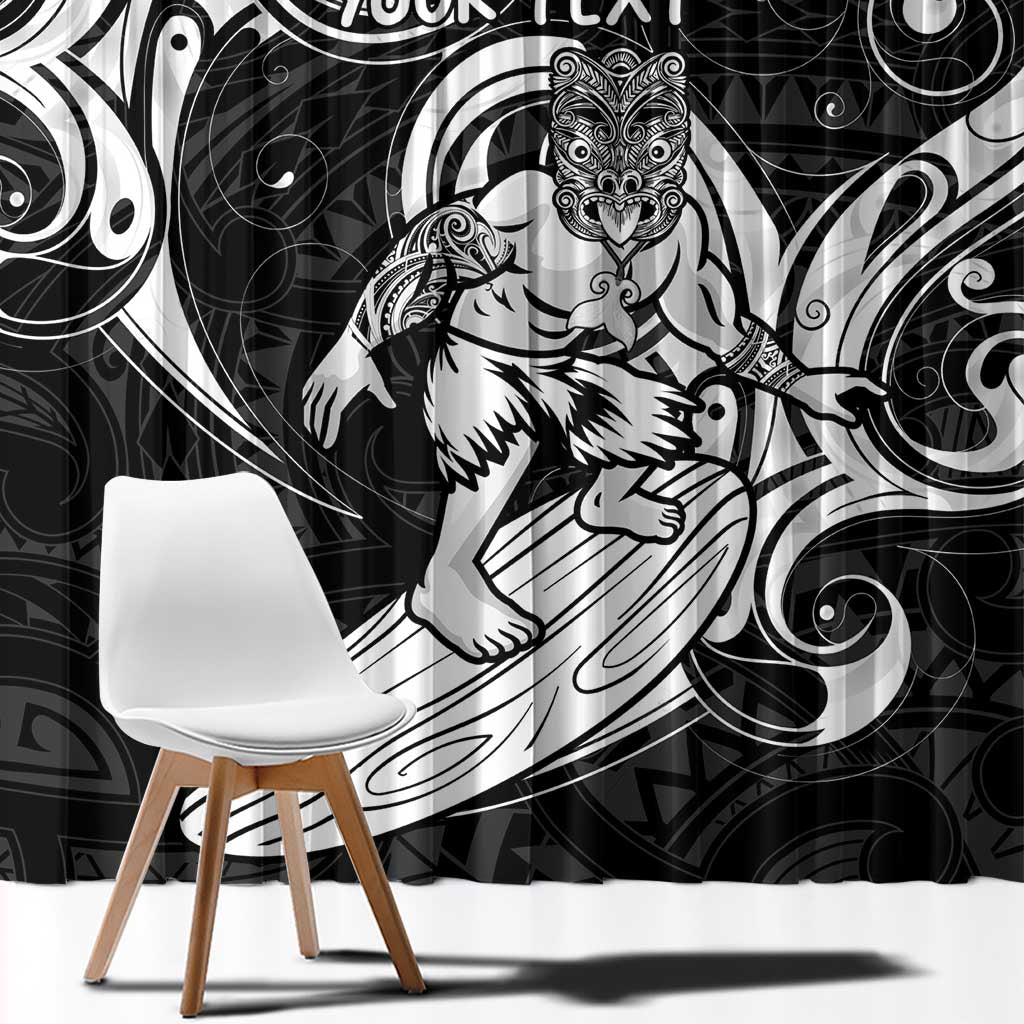 Personalised New Zealand Surfing Window Curtain Aotearoa Maori Tiki Haka LT14 - Polynesian Pride