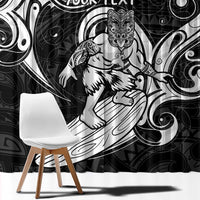 Personalised New Zealand Surfing Window Curtain Aotearoa Maori Tiki Haka LT14 - Polynesian Pride