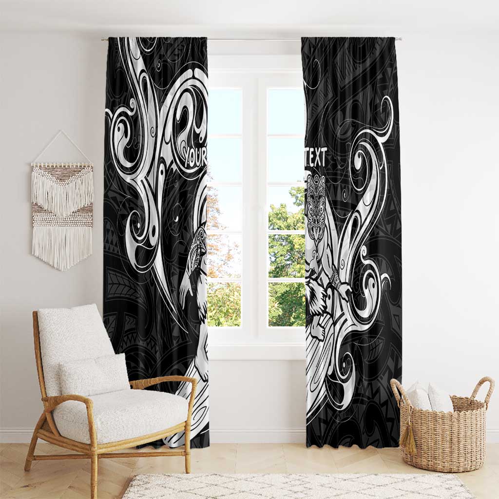 Personalised New Zealand Surfing Window Curtain Aotearoa Maori Tiki Haka LT14 - Polynesian Pride