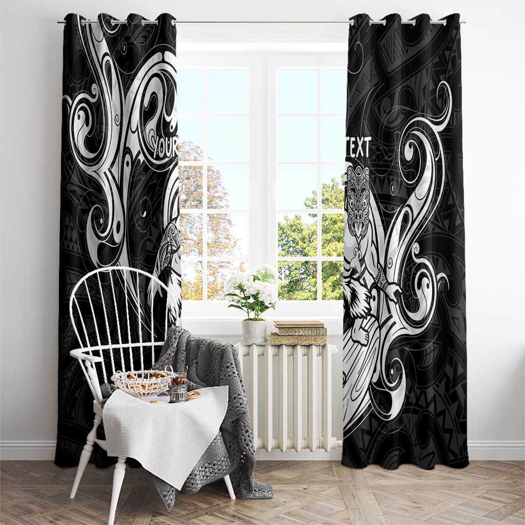 Personalised New Zealand Surfing Window Curtain Aotearoa Maori Tiki Haka LT14 - Polynesian Pride