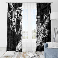 Personalised New Zealand Surfing Window Curtain Aotearoa Maori Tiki Haka LT14 - Polynesian Pride