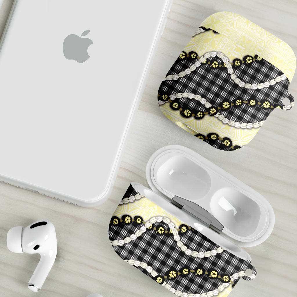 Black Palaka Hawaii AirPods Case Kukui Nut Pikake Lei Hawaiian Tapa Pattern LT14 - Polynesian Pride