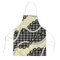 Black Palaka Hawaii Apron Kukui Nut Pikake Lei Hawaiian Tapa Pattern LT14 Black - Polynesian Pride