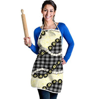 Black Palaka Hawaii Apron Kukui Nut Pikake Lei Hawaiian Tapa Pattern LT14 - Polynesian Pride