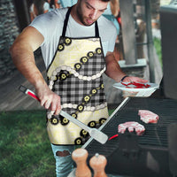 Black Palaka Hawaii Apron Kukui Nut Pikake Lei Hawaiian Tapa Pattern LT14 - Polynesian Pride