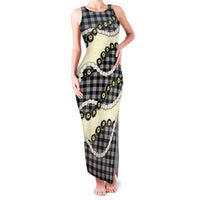 Black Palaka Hawaii Family Matching Tank Maxi Dress and Hawaiian Shirt Kukui Nut Pikake Lei Hawaiian Tapa Pattern - Polynesian Pride