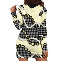 Black Palaka Hawaii Hoodie Dress Kukui Nut Pikake Lei Hawaiian Tapa Pattern LT14 - Polynesian Pride