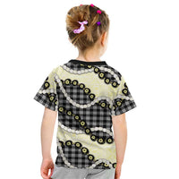 Black Palaka Hawaii Kid T Shirt Kukui Nut Pikake Lei Hawaiian Tapa Pattern LT14 - Polynesian Pride