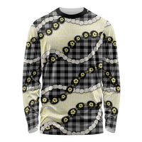 Black Palaka Hawaii Long Sleeve Shirt Kukui Nut Pikake Lei Hawaiian Tapa Pattern LT14 Unisex Black - Polynesian Pride
