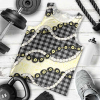 Black Palaka Hawaii Men Tank Top Kukui Nut Pikake Lei Hawaiian Tapa Pattern LT14 - Polynesian Pride