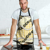 Yellow Palaka Hawaii Apron Kukui Nut Pikake Lei Hawaiian Tapa Pattern LT14 - Polynesian Pride