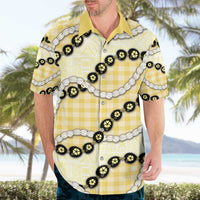 Yellow Palaka Hawaii Hawaiian Shirt Kukui Nut Pikake Lei Hawaiian Tapa Pattern - Polynesian Pride