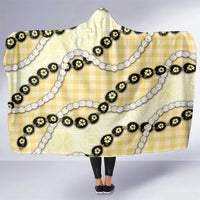 Yellow Palaka Hawaii Hooded Blanket Kukui Nut Pikake Lei Hawaiian Tapa Pattern LT14 One Size Yellow - Polynesian Pride