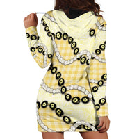Yellow Palaka Hawaii Hoodie Dress Kukui Nut Pikake Lei Hawaiian Tapa Pattern LT14 - Polynesian Pride