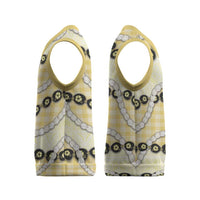 Yellow Palaka Hawaii Christmas Knitted V-Neck Vest Kukui Nut Pikake Lei Hawaiian Tapa Pattern LT14 - Polynesian Pride