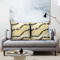 Yellow Palaka Hawaii Pillow Cover Kukui Nut Pikake Lei Hawaiian Tapa Pattern - Polynesian Pride