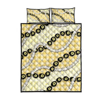 Yellow Palaka Hawaii Quilt Bed Set Kukui Nut Pikake Lei Hawaiian Tapa Pattern - Polynesian Pride