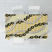 Yellow Palaka Hawaii Tablecloth Kukui Nut Pikake Lei Hawaiian Tapa Pattern LT14 Yellow - Polynesian Pride