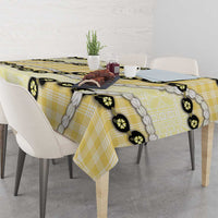 Yellow Palaka Hawaii Tablecloth Kukui Nut Pikake Lei Hawaiian Tapa Pattern LT14 - Polynesian Pride