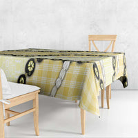 Yellow Palaka Hawaii Tablecloth Kukui Nut Pikake Lei Hawaiian Tapa Pattern LT14 - Polynesian Pride
