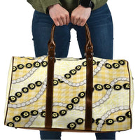 Yellow Palaka Hawaii Travel Bag Kukui Nut Pikake Lei Hawaiian Tapa Pattern LT14 Yellow - Polynesian Pride