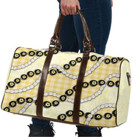 Yellow Palaka Hawaii Travel Bag Kukui Nut Pikake Lei Hawaiian Tapa Pattern LT14 - Polynesian Pride