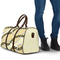 Yellow Palaka Hawaii Travel Bag Kukui Nut Pikake Lei Hawaiian Tapa Pattern LT14 - Polynesian Pride