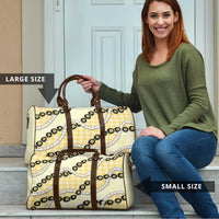 Yellow Palaka Hawaii Travel Bag Kukui Nut Pikake Lei Hawaiian Tapa Pattern LT14 - Polynesian Pride