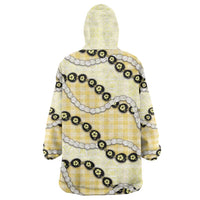 Yellow Palaka Hawaii Wearable Blanket Hoodie Kukui Nut Pikake Lei Hawaiian Tapa Pattern LT14 - Polynesian Pride