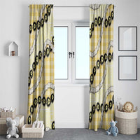 Yellow Palaka Hawaii Window Curtain Kukui Nut Pikake Lei Hawaiian Tapa Pattern - Polynesian Pride