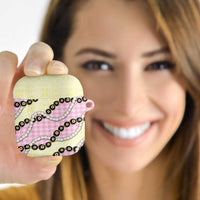 Pink Palaka Hawaii AirPods Case Kukui Nut Pikake Lei Hawaiian Tapa Pattern LT14 - Polynesian Pride