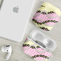 Pink Palaka Hawaii AirPods Case Kukui Nut Pikake Lei Hawaiian Tapa Pattern LT14 - Polynesian Pride