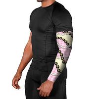 Pink Palaka Hawaii Arm Sleeves Kukui Nut Pikake Lei Hawaiian Tapa Pattern LT14 - Polynesian Pride