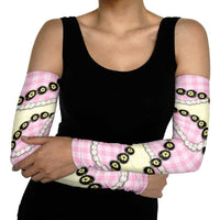 Pink Palaka Hawaii Arm Sleeves Kukui Nut Pikake Lei Hawaiian Tapa Pattern LT14 - Polynesian Pride