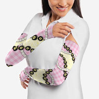 Pink Palaka Hawaii Arm Sleeves Kukui Nut Pikake Lei Hawaiian Tapa Pattern LT14 - Polynesian Pride