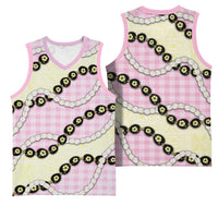 Pink Palaka Hawaii Basketball Jersey Kukui Nut Pikake Lei Hawaiian Tapa Pattern LT14 - Polynesian Pride