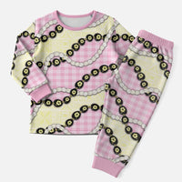 Pink Palaka Hawaii Christmas Pajama Set Kukui Nut Pikake Lei Hawaiian Tapa Pattern LT14 Men Pink - Polynesian Pride
