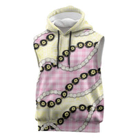 Pink Palaka Hawaii Sleeveless Hoodie Kukui Nut Pikake Lei Hawaiian Tapa Pattern LT14 Pink - Polynesian Pride