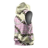 Pink Palaka Hawaii Sleeveless Hoodie Kukui Nut Pikake Lei Hawaiian Tapa Pattern LT14 - Polynesian Pride