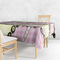 Pink Palaka Hawaii Tablecloth Kukui Nut Pikake Lei Hawaiian Tapa Pattern - Polynesian Pride