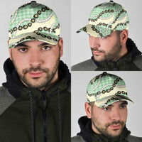 Green Palaka Hawaii Classic Cap Kukui Nut Pikake Lei Hawaiian Tapa Pattern - Polynesian Pride