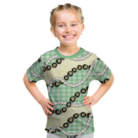 Green Palaka Hawaii Kid T Shirt Kukui Nut Pikake Lei Hawaiian Tapa Pattern LT14 Green - Polynesian Pride