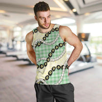 Green Palaka Hawaii Men Tank Top Kukui Nut Pikake Lei Hawaiian Tapa Pattern LT14 Green - Polynesian Pride
