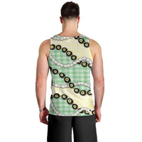 Green Palaka Hawaii Men Tank Top Kukui Nut Pikake Lei Hawaiian Tapa Pattern LT14 - Polynesian Pride