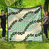 Green Palaka Hawaii Quilt Kukui Nut Pikake Lei Hawaiian Tapa Pattern - Polynesian Pride