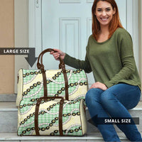 Green Palaka Hawaii Travel Bag Kukui Nut Pikake Lei Hawaiian Tapa Pattern LT14 - Polynesian Pride