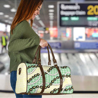 Green Palaka Hawaii Travel Bag Kukui Nut Pikake Lei Hawaiian Tapa Pattern LT14 - Polynesian Pride