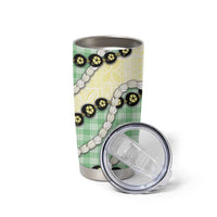 Green Palaka Hawaii Tumbler Cup Kukui Nut Pikake Lei Hawaiian Tapa Pattern - Polynesian Pride